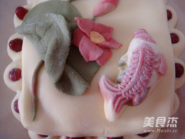 Happy New Year Color Tou | Flower Pasta Jujube Cake "a Good Fortune" recipe