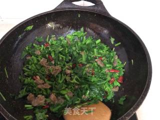 Stir-fried Vegetable Moss with Oil Residue recipe