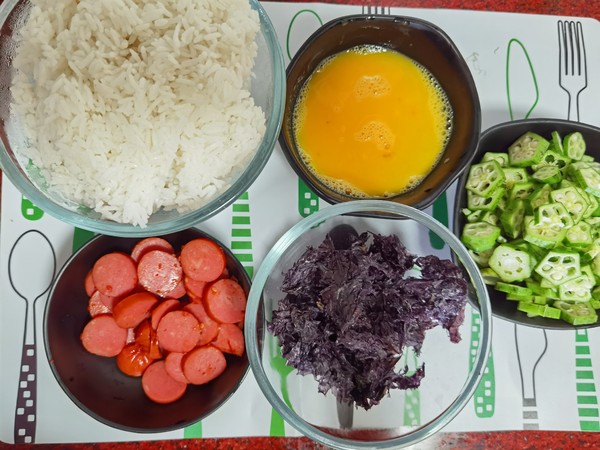 Fried Rice with Seaweed Sausage recipe