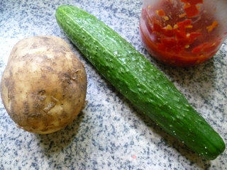 Tiger Skin Cucumber with Potatoes recipe