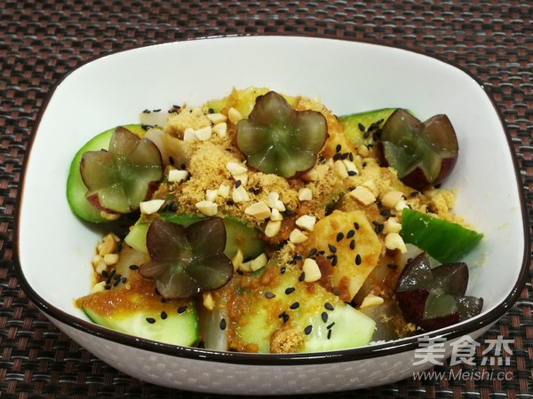 Pork Floss and Peanuts Mixed with Mixed Vegetables recipe