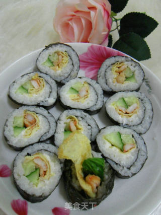 Shrimp Sushi (rice with Seaweed) recipe