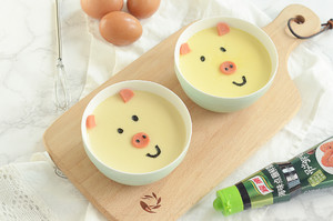 Steamed Egg Custard-defeat The Little Pig Cartoon Monster recipe