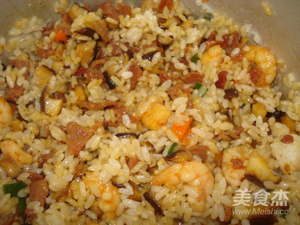 Braised Rice with Bacon and Shrimp recipe