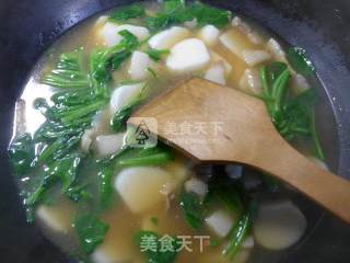 Pork Spinach Rice Cake Soup recipe