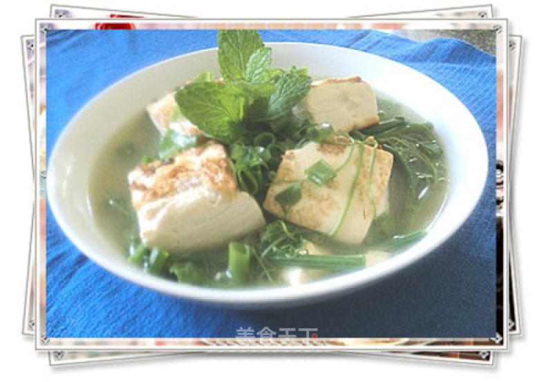 Stewed Tofu with Melon Seedlings recipe