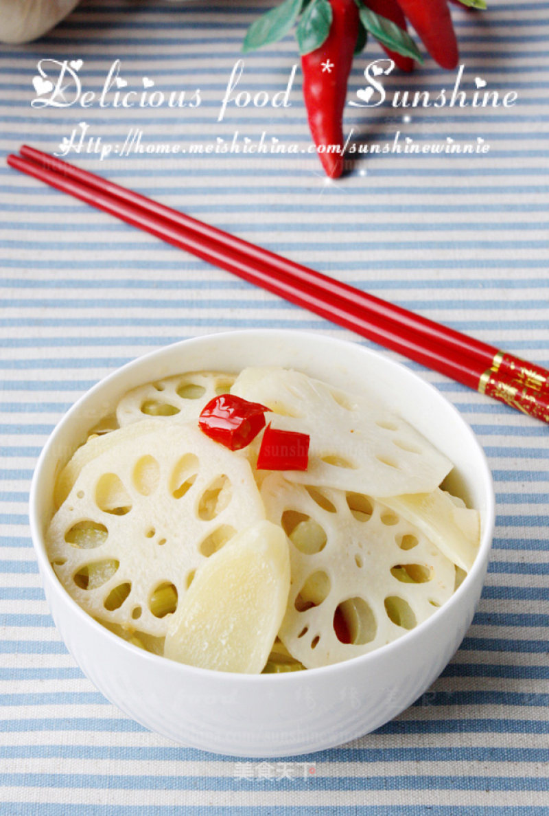 Fresh Vegetables Can Also be Very Appetizing-----soaked Ginger and Lotus Root Slices recipe