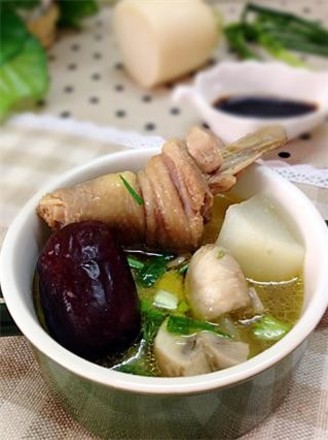 Mushroom and White Radish Chicken Soup recipe