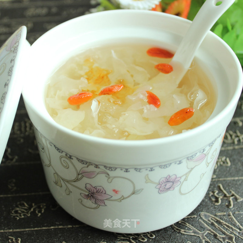 Snow Swallow Congee with Peach Blossom Tears recipe