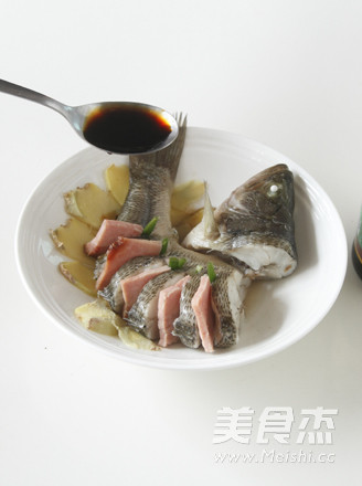 Ham Steamed Sea Bass recipe