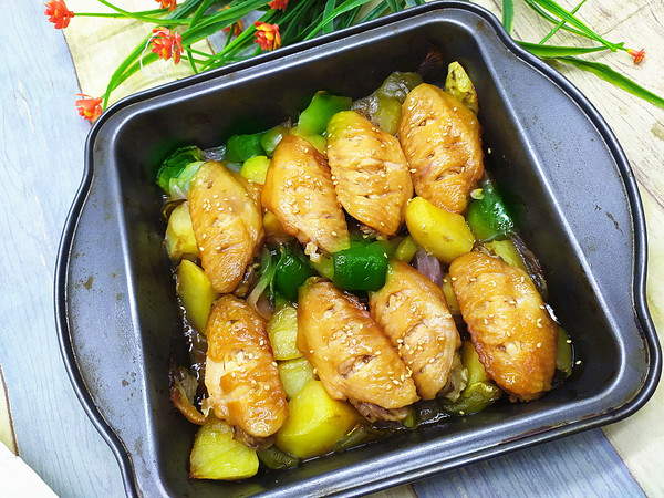 Seasonal Vegetable Chicken Wings recipe