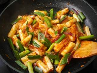 Kimchi Fried Rice Cake recipe