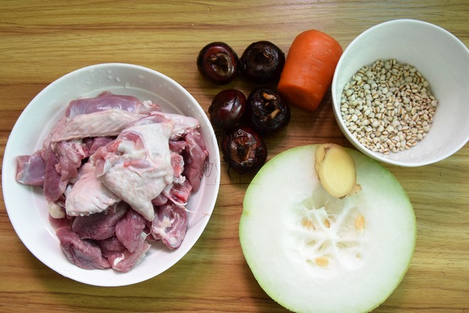 Horseshoe, Winter Melon, Barley, Duck Soup recipe