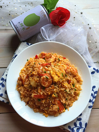 Shrimp and Spicy Cabbage Fried Rice
