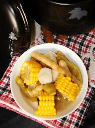 Corn and Taro Soup in Casserole Pot recipe