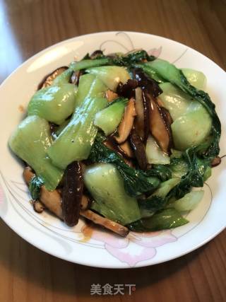 Stir-fried Rape with Mushrooms recipe
