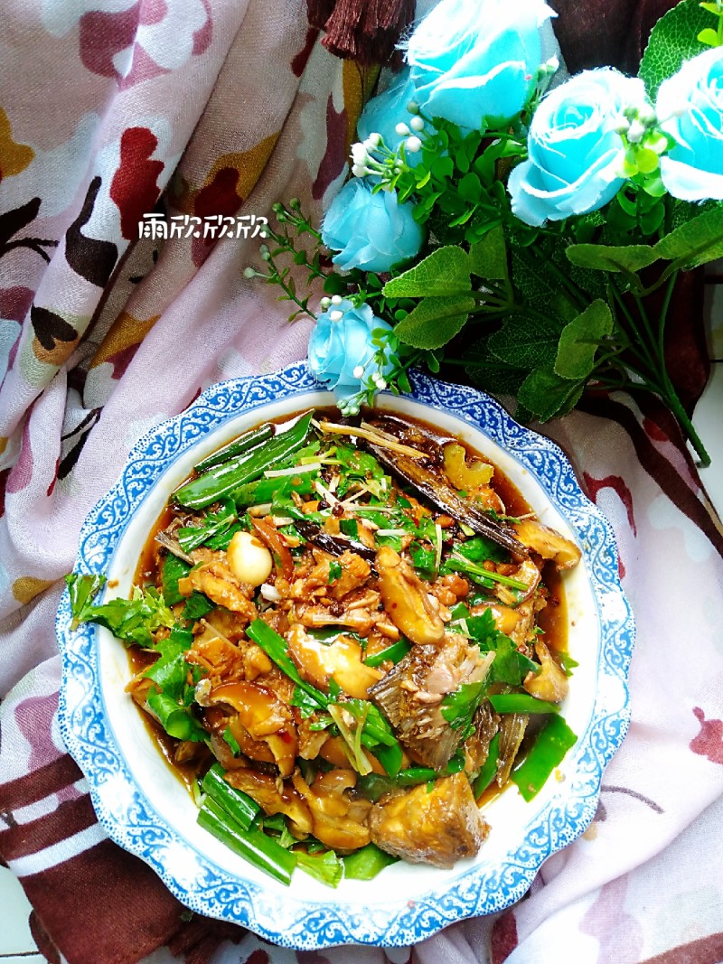 Grilled Fish Cubes with Shiitake Mushrooms recipe