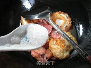 Fried Lotus Leaf Egg with Shrimp recipe