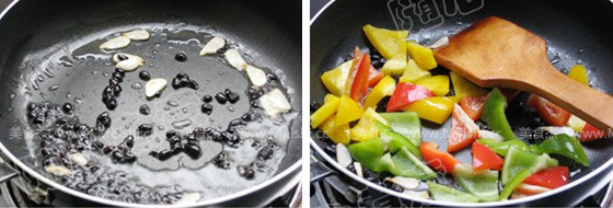 Cuttlefish with Black Beans and Peppers recipe