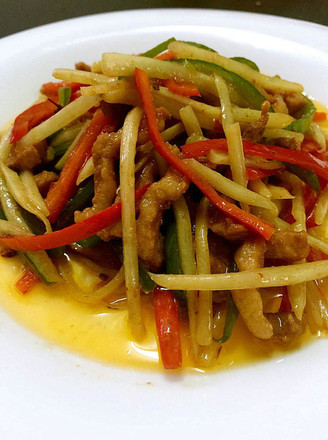 Shredded Pork with Green Red Pepper and Ginger recipe
