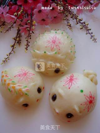 Hedgehog Mouse Patterned Steamed Buns (red Bean Paste Buns) recipe