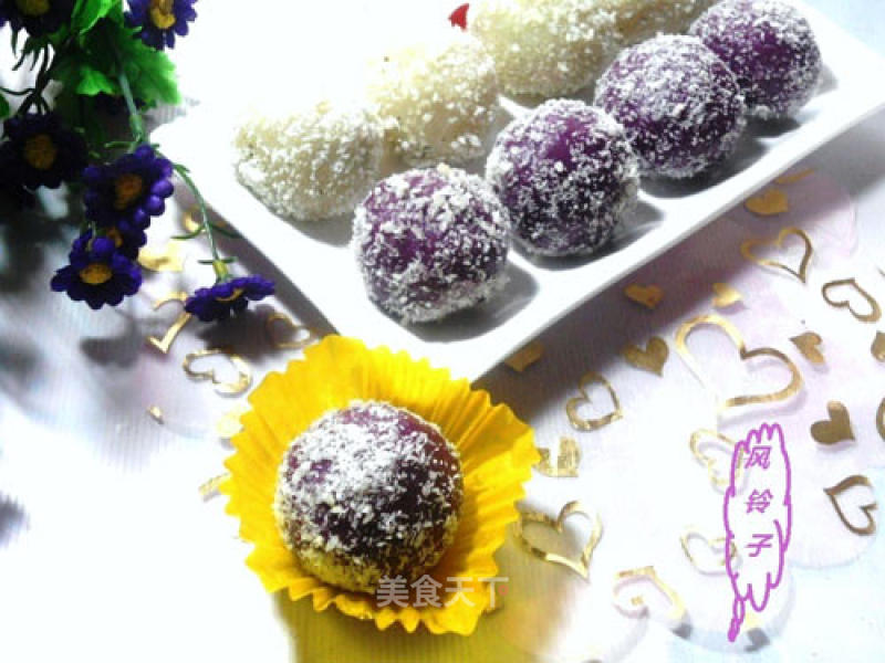 Two-color Coconut Glutinous Rice Ball recipe