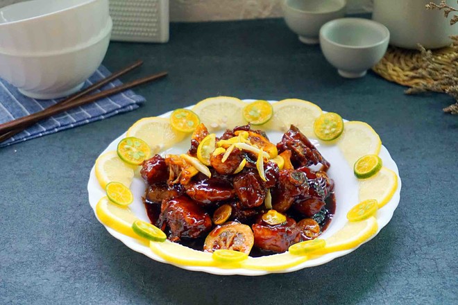 Braised Pork Ribs with Lime and Orange recipe