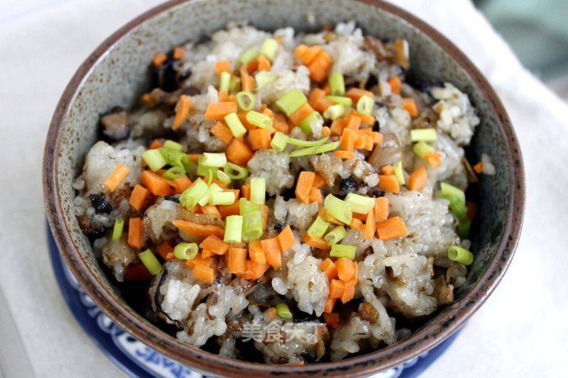 Fried Rice with Dried Bamboo Shoots and Glutinous Rice recipe