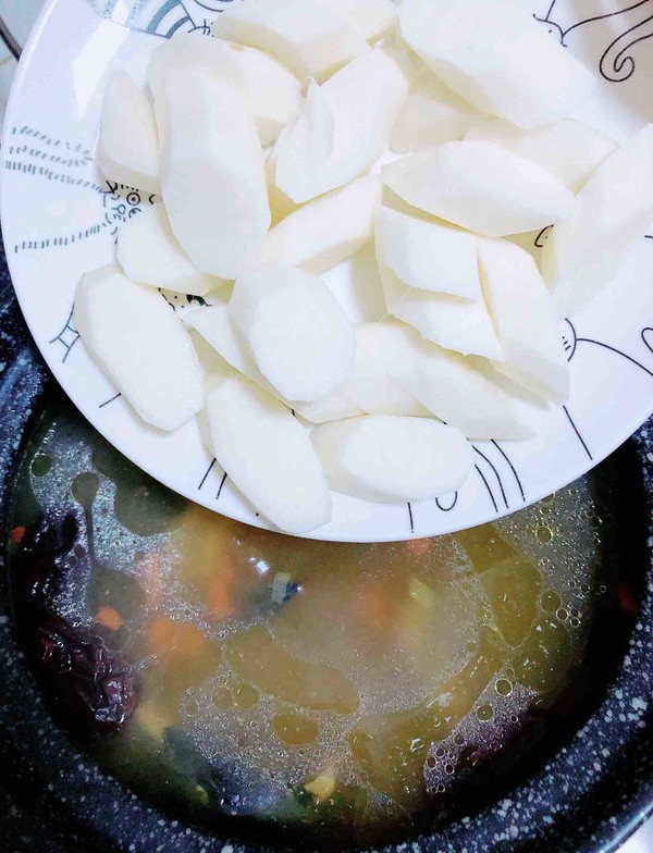 Nourishing Black Chicken Yam Soup recipe