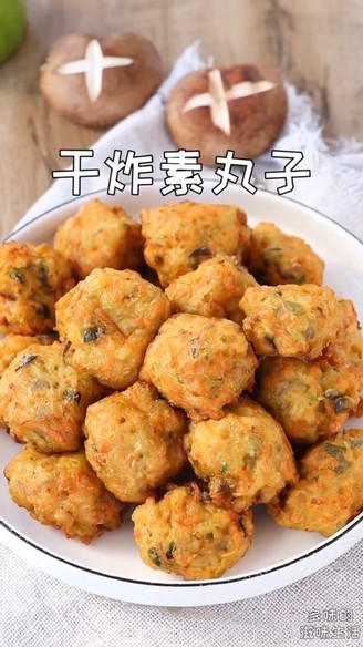 Dried Fried Vegetarian Meatballs recipe