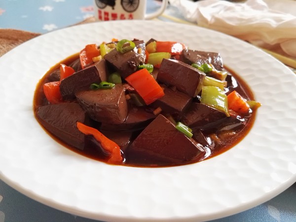 Roasted Duck Blood in Sauce recipe