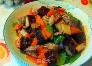 Braised Dry Fried Pork----home Cooking recipe