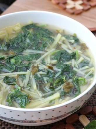 Potato Soup with Sour Pickles and Mint recipe
