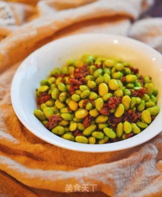 Stir-fried Edamame with Minced Beef recipe