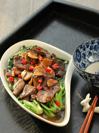 Pork Liver and Spinach with Oyster Sauce recipe