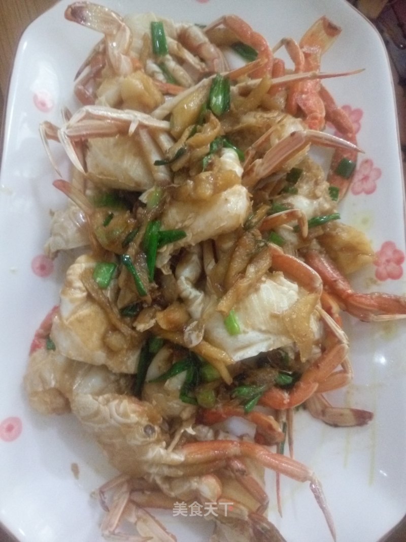 Fried Crab with Ginger and Green Onion recipe