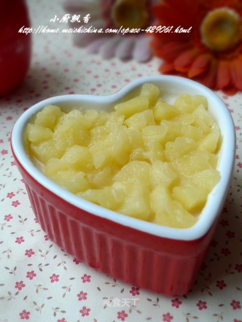 Fruity and Tender-apple Custard Pudding recipe