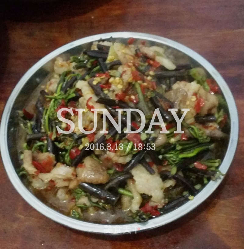 Fried Pork with Bracken in Guizhou