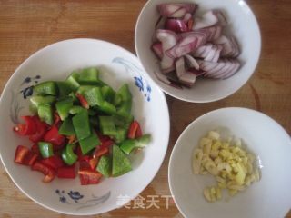 Stir-fried Dice with Double Pepper recipe