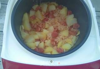 Braised Rice with Potatoes and Sausages recipe