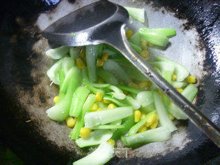 Stir-fried Vegetable Stems with Corn and Ham Sausage recipe