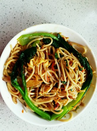 Fried Noodles with Egg and Pork recipe