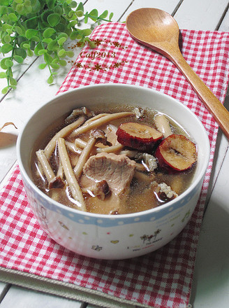 Supor Tea Tree Mushroom Pork Lean Meat Soup recipe