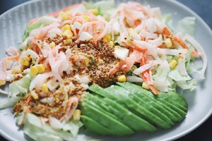 Avocado Crab Stick Salad with Soul Sauce🥗 recipe