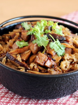 Vegetarian Taro and Shiitake Mushroom Oil Rice