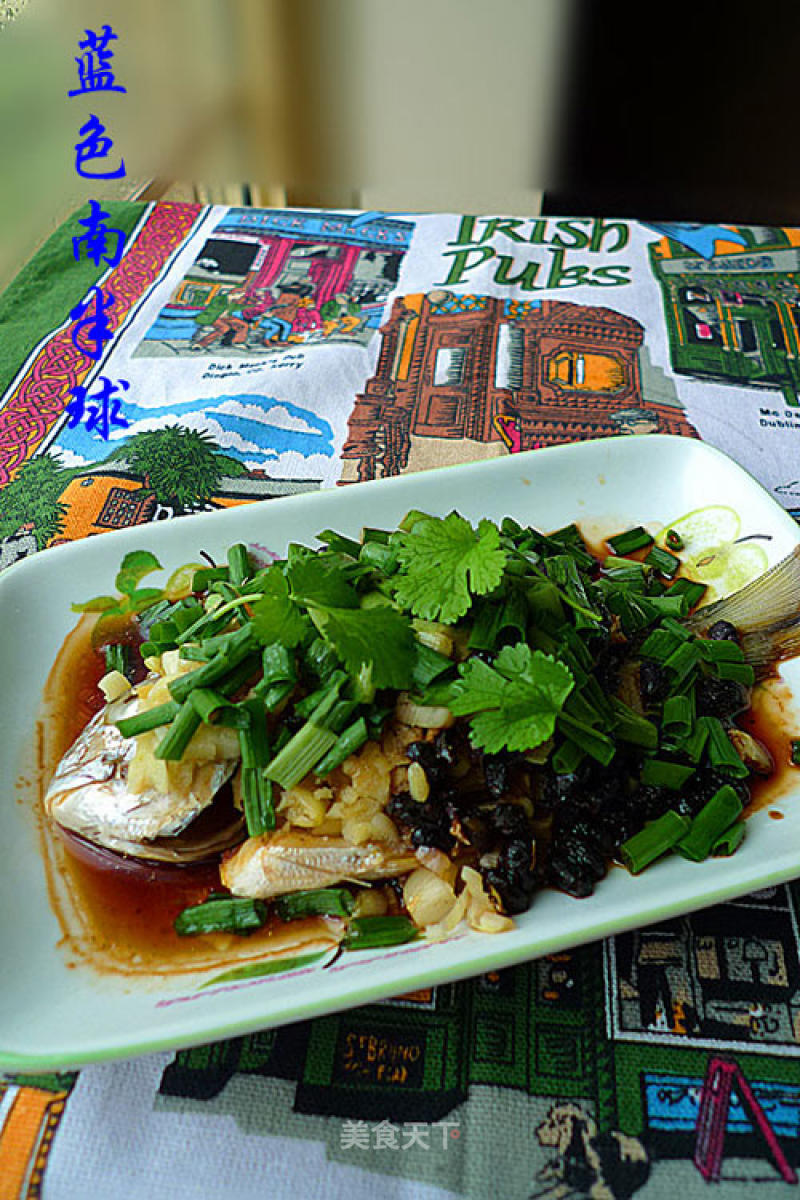 Steamed Sea Fish with Garlic Black Tempeh recipe