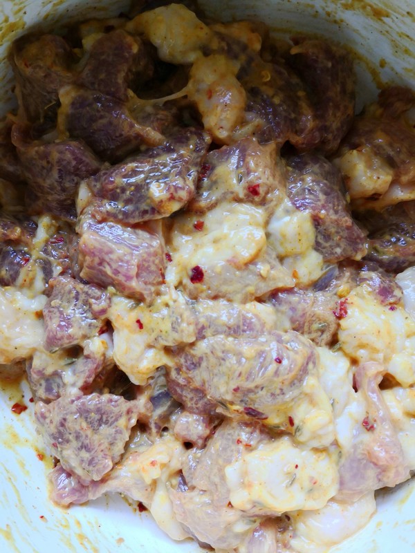 Xinjiang Curry Meat Skewers recipe