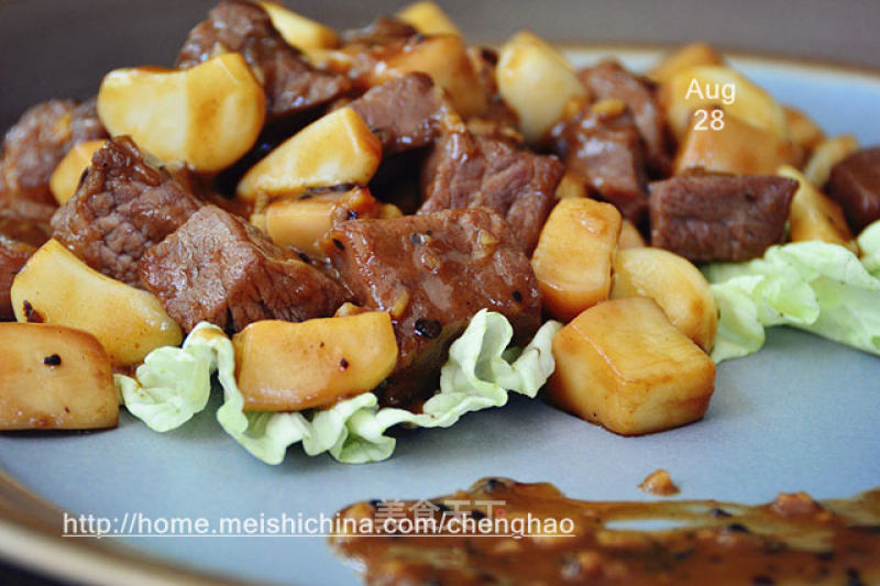 【pleurotus Eryngii Garlic Veal】 recipe
