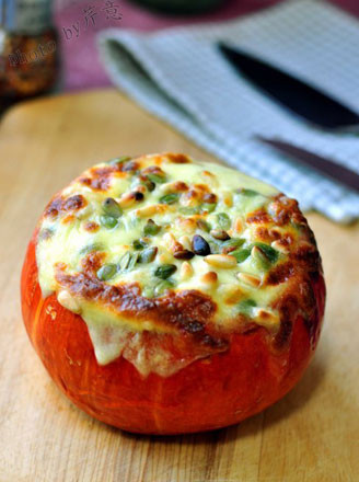 Cheese Baked Pumpkin with Pine Nuts recipe