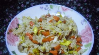 Carrot Onion Egg Fried Rice recipe